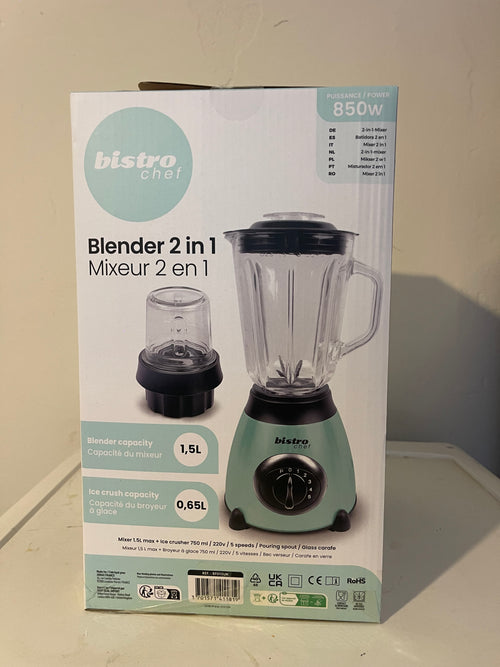 2 in 1 Bistro Chef Ice Crushing Mixer Blender for smoothies and fruit juice