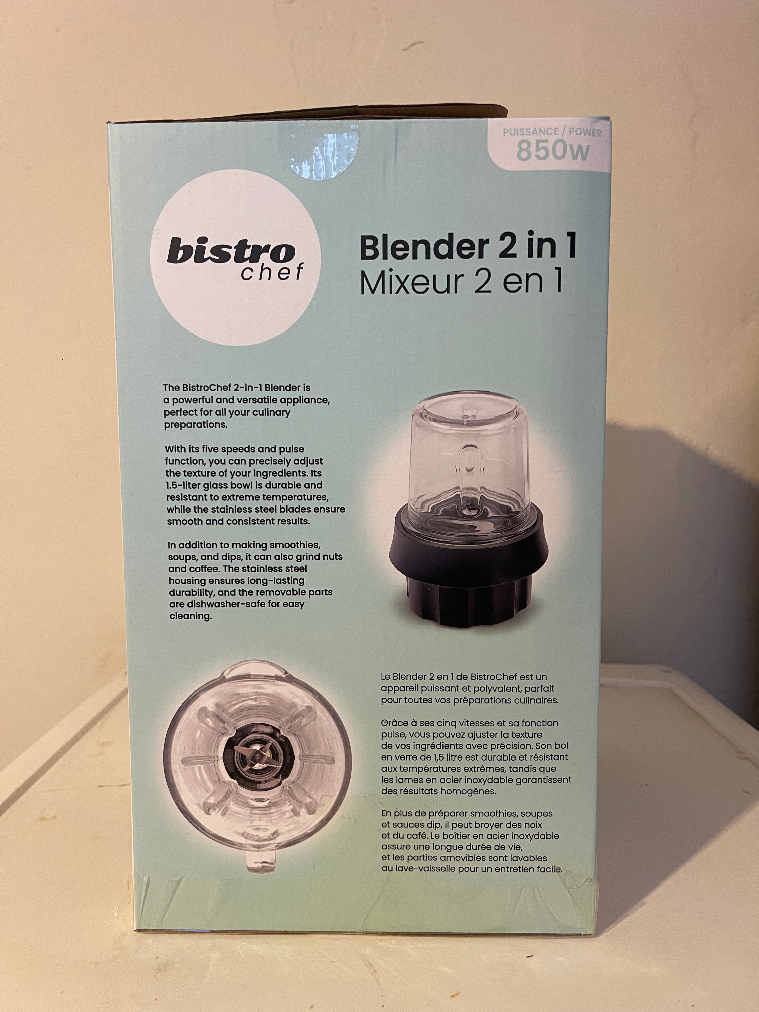 2 in 1 Bistro Chef Ice Crushing Mixer Blender for smoothies and fruit juice